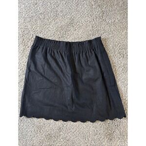 J. Crew Women's Mini Skirt Scalloped Hem Black Size 14 NWT